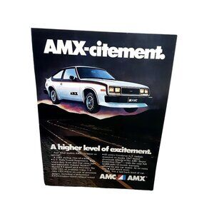 1979 AMC Amx Excitement Car Original Print Ad vintage